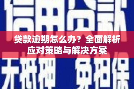 城厢贷款逾期怎么办？全面解析应对策略与解决方案