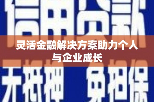 肃南灵活金融解决方案助力个人与企业成长
