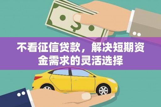 灵石不看征信贷款，解决短期资金需求的灵活选择