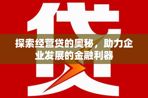 潜江探索经营贷的奥秘，助力企业发展的金融利器