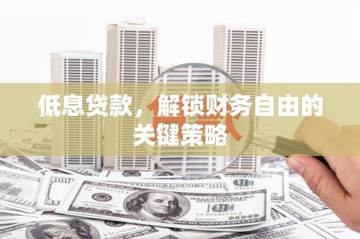 濮阳低息贷款，解锁财务自由的关键策略