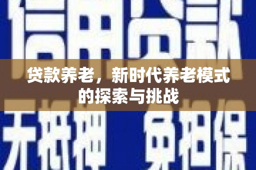 振兴贷款养老，新时代养老模式的探索与挑战
