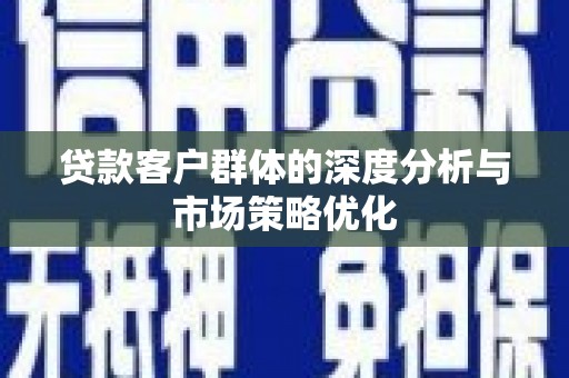 射阳贷款客户群体的深度分析与市场策略优化
