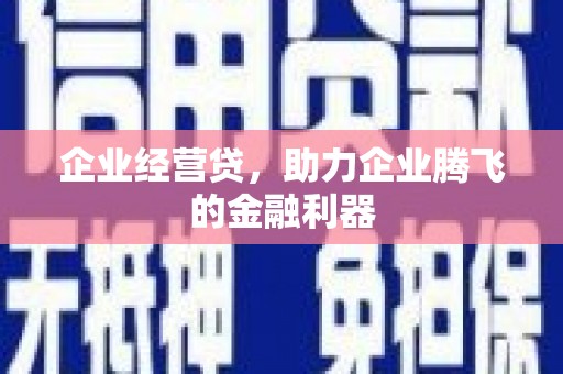 杂多企业经营贷，助力企业腾飞的金融利器